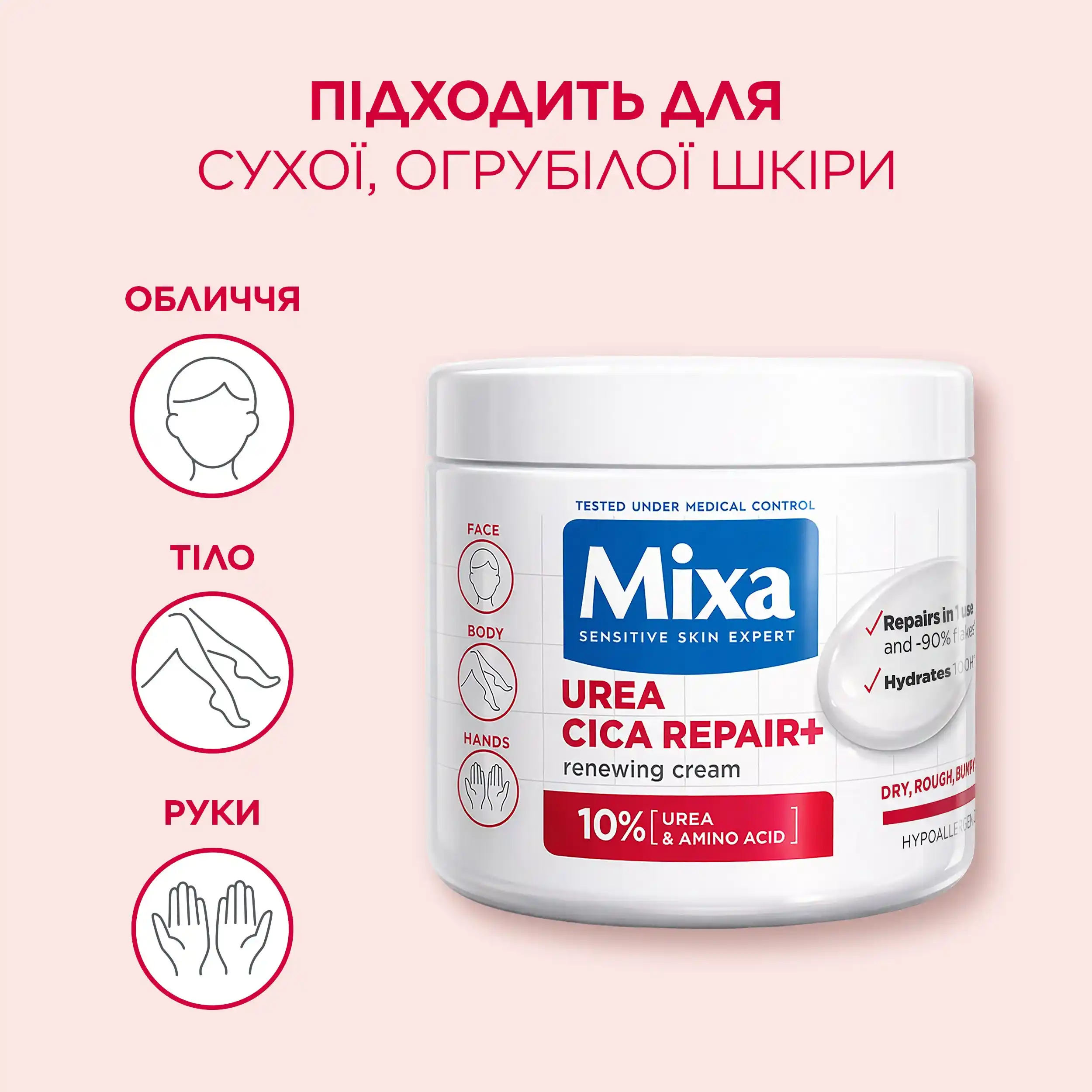 Mixa Urea Cica Repair+Renewing Cream